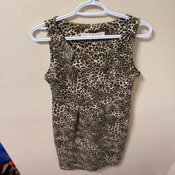 Zara Knit Leopard Print Sleeveless Dress - Picture 2 of 8